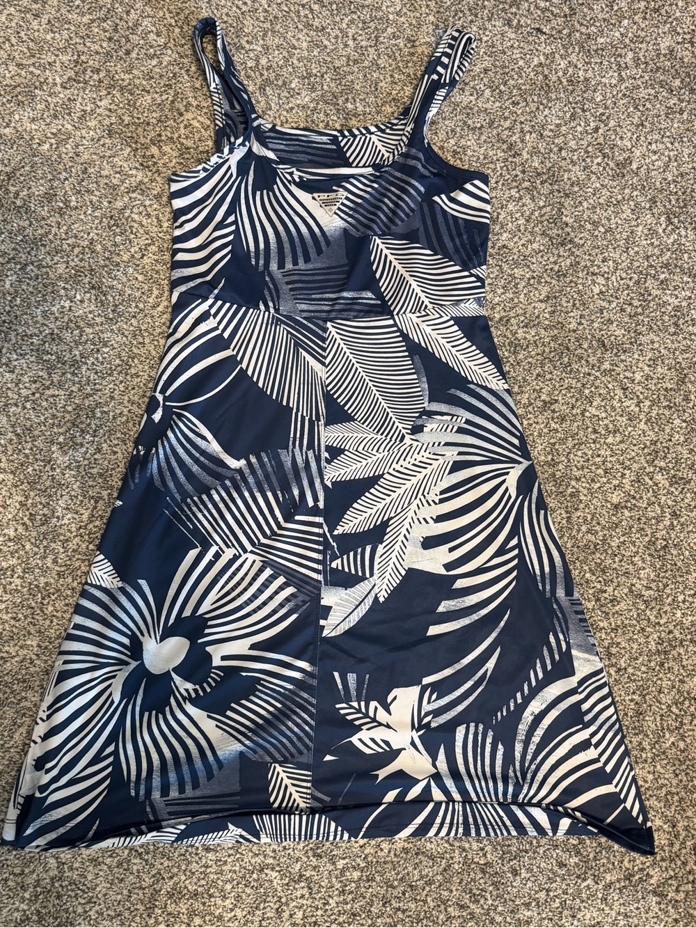 Columbia Navy and White Tropical Print Mini Dress NWOT, size S